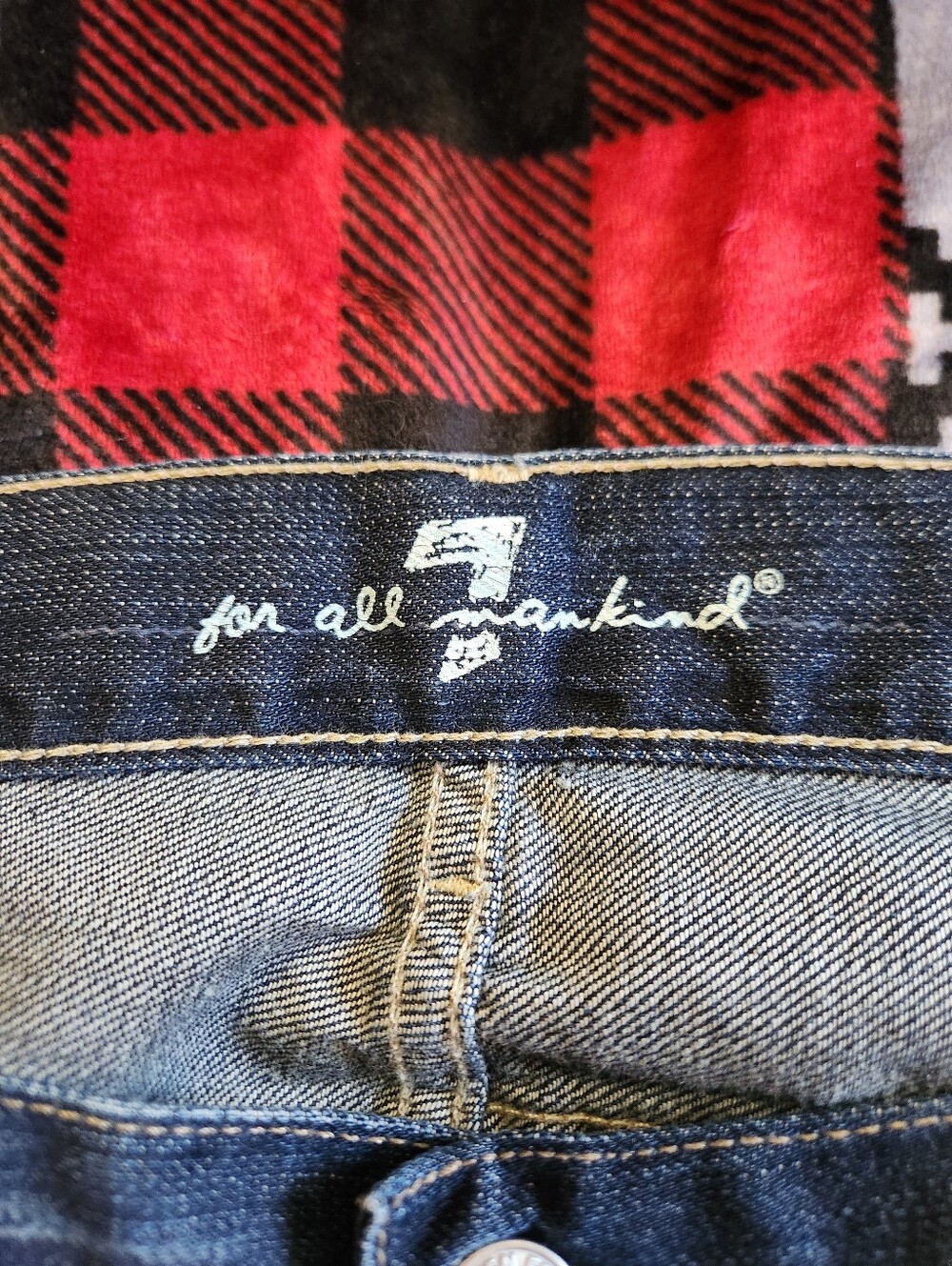 7 For All Mankind "A" Pocket Men's Jeans Sz 38 Made in USA Distressed Bootcut - Picture 12 of 14